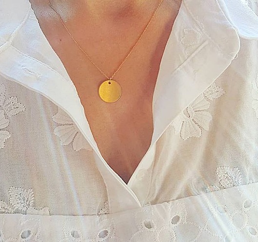 złote naszyjniki Naszyjnik duże koło medalion