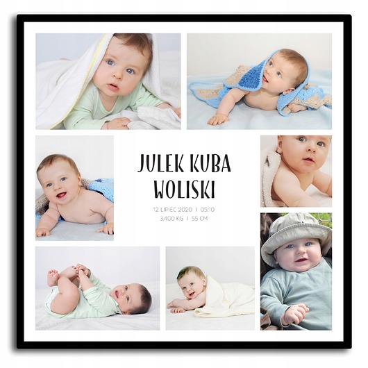 plakaty Plakat metryczka z imieniem, wagą narodzeniową, datą