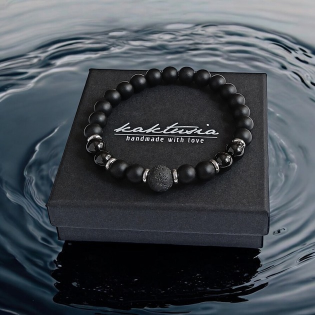 biżuteria męska OCHRONA, SIŁA, ENERGIA : turmalin, onyks  lawa