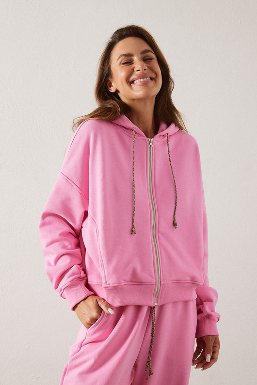 bluza z kapturem damska Bluza ELENA pink