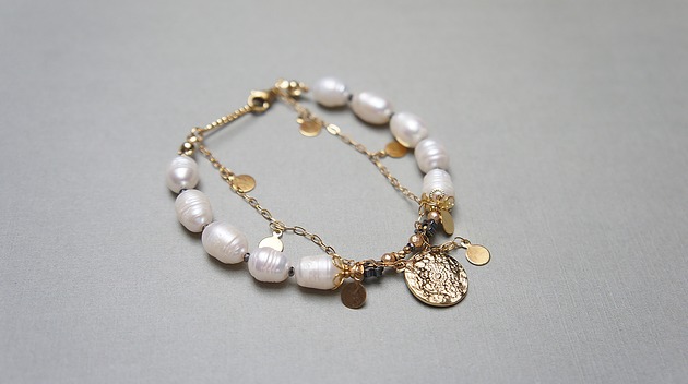 bransoletki - inne Pearls /white/ perły naturalne vol. 11 /06.05.25/ - bransoletka