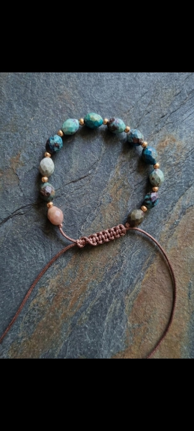 bransoletki z kamieni naturalnych Bransoletka talizman Chryzokola