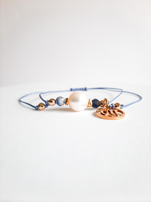 bransoletki z kamieni naturalnych Bransoletka Zodiakalna Panna Big Pearl z Zawieszką