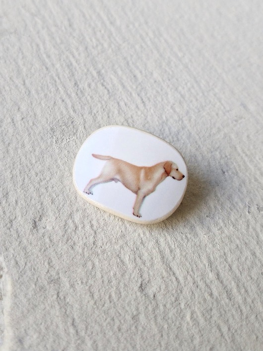 broszka labrador biżuteria z talerzy