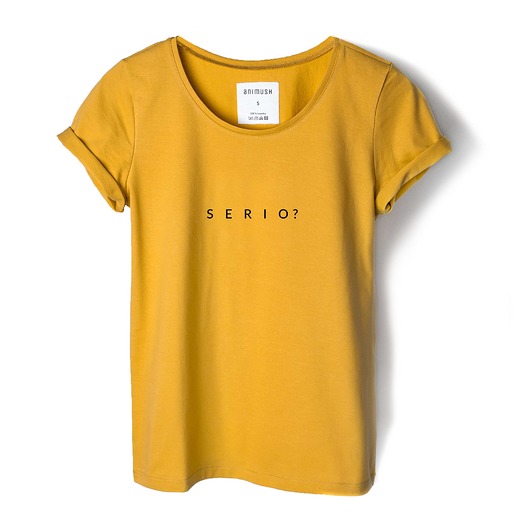 T-shirt musztardowy SERIO? ANIMUSH