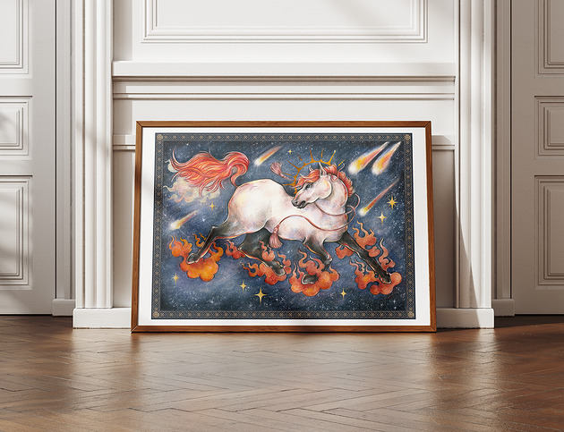 grafiki i ilustracje Grafika Ognisty Koń