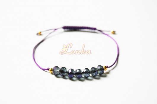Bransoletka sznurkowa z kryształkami Lonka Lonka Jewelry