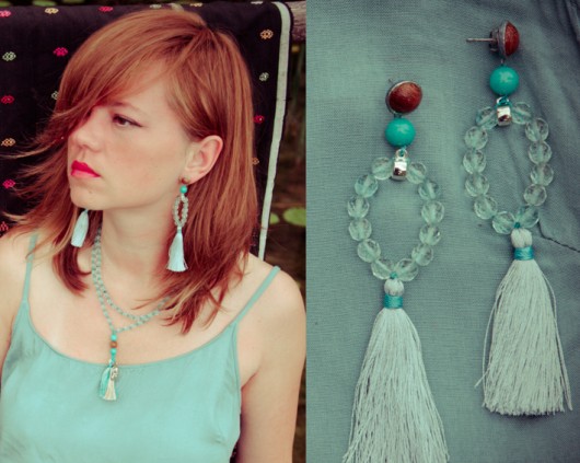 kolczyki GANGA z akwamarynu NOMAD ACCESSORIES