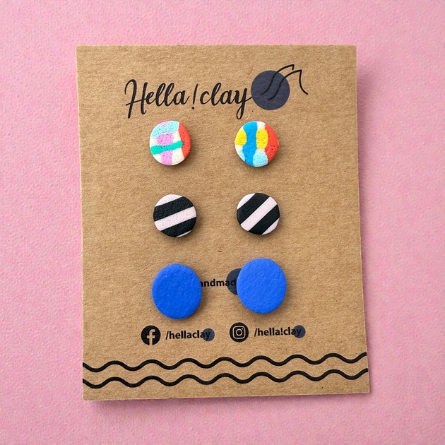 kolczyki z masy plastycznej Minikolczyki 3pack