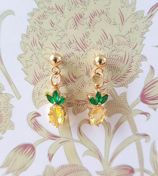 kolczyki szklane Kolczyki Ananaski