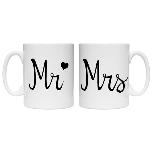 Zestaw kubków MR & MRS 2 szt Lawendowy Bazar