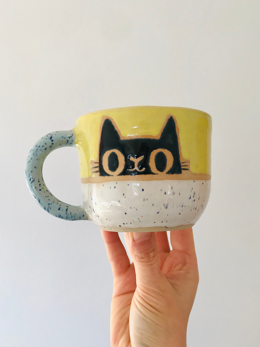 kubki Kubek z uchem Kot