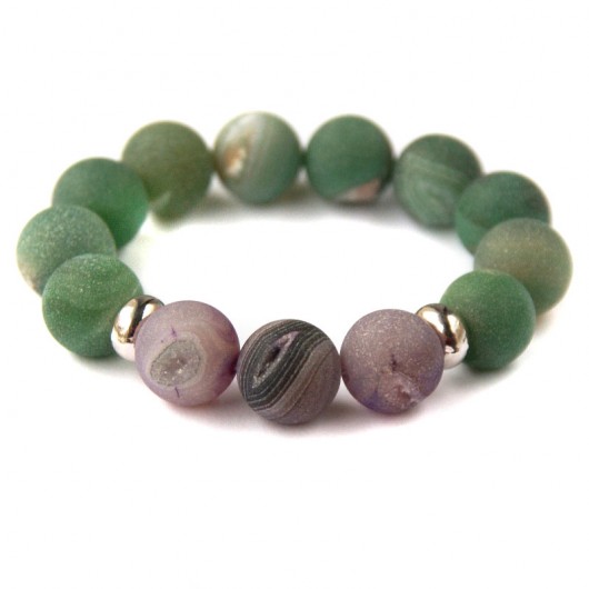 agat DRUZY mrożony GREEN & PURPLE kaktusia