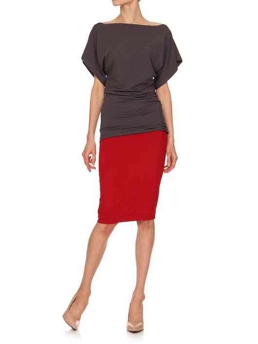 spódnice midi Spódnica czerwona YY600059_RAL3020