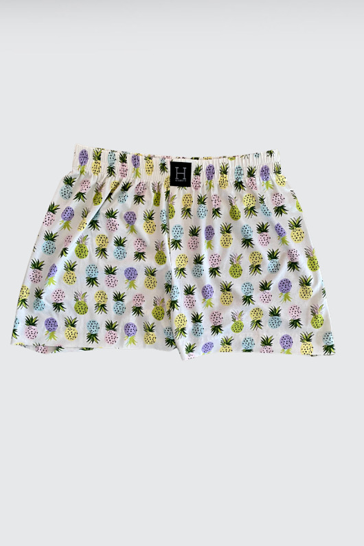 spodnie męskie Spodenki unisex do spania bokserki w ananasy