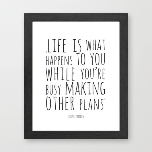 Plakat cytat John Lennon..life is...A3 wejustlikeprints