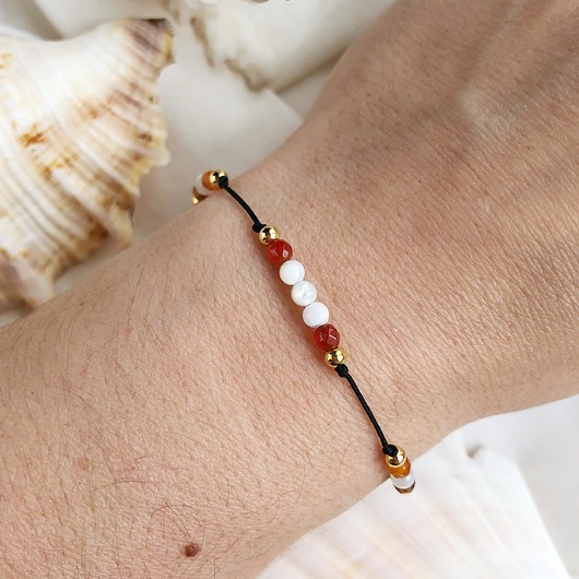 Bransoletka na sznurku ECHO z Agatem Gleeme Jewellery