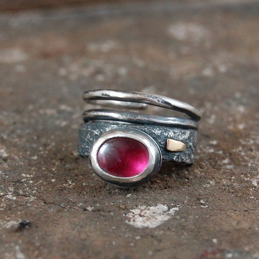 pierścionki srebrne Pierścionek Różowy turmalin