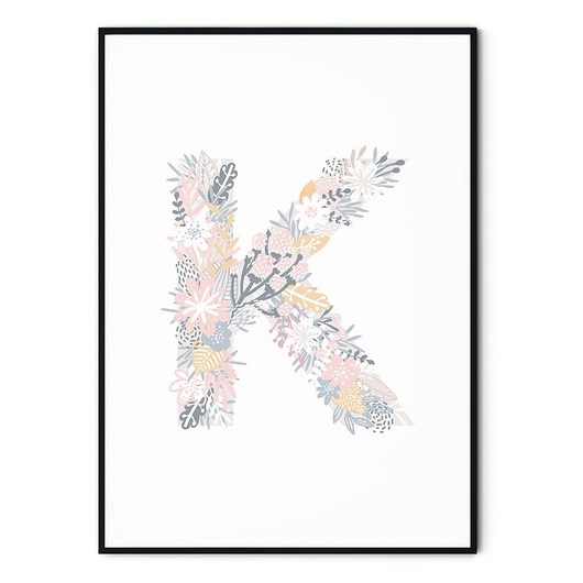 Plakat skandynawski pastelowy z literką  K myscandi