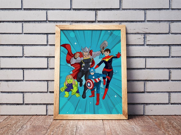 plakaty Plakat Avengers portret dla par, portret rodzinny