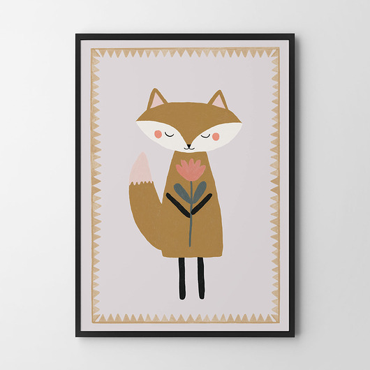 obrazy i plakaty do pokoju dziecięcego Lis - plakat dziecięcy
