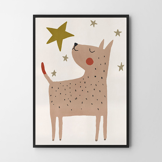 obrazy i plakaty do pokoju dziecięcego Piesio gwiazdeczka - plakat dziecięcy
