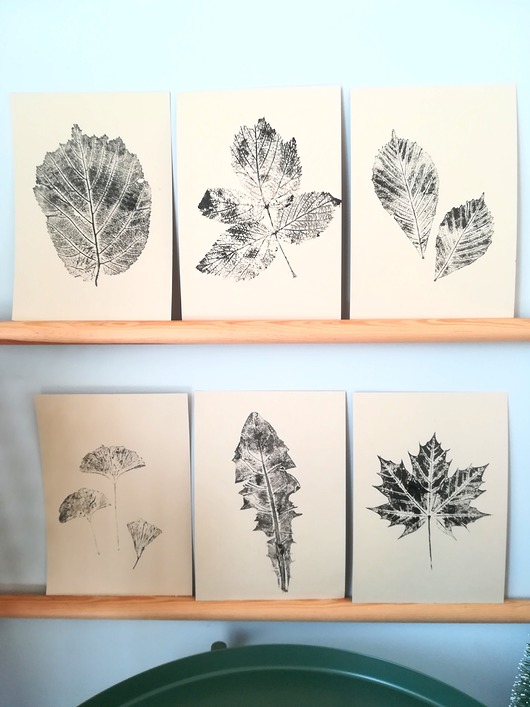 Plakat 6 x roślinne printy na brązowym papierze Wooden Love