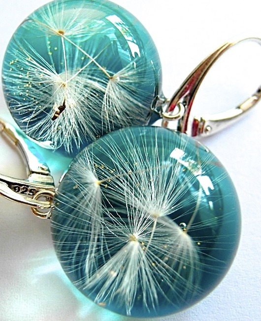Kolczyki srebrne z nasionami dmuchawca Grol Jewellery