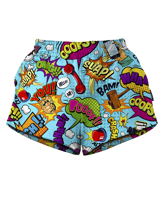 szorty damskie Shorty Spodenki Damskie DR.CROW Komiks Blue