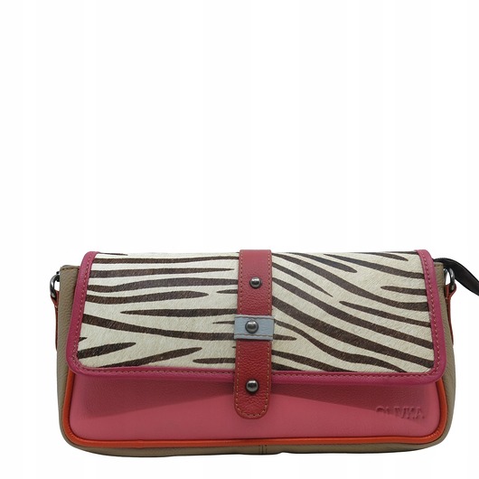 torby na ramię Torebka damska skóra naturalna klapka wzór piękna unikatowa OLIVKA