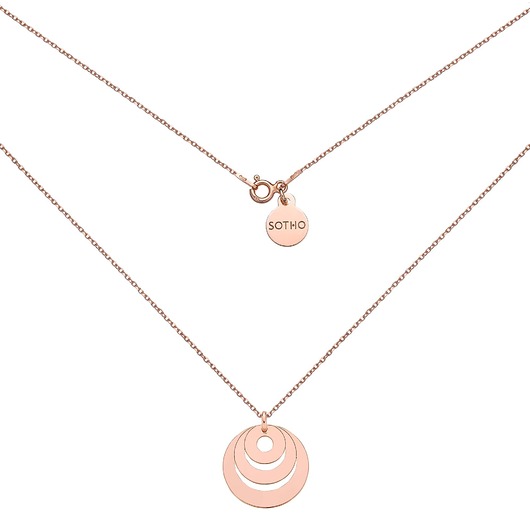 złote naszyjniki Naszyjnik z potrójnym kołem z różowego złota
