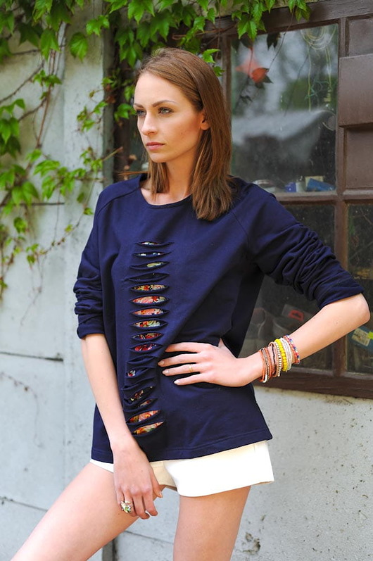 bluza bez kaptura damska Bluza FIO DRABINKA-GRANAT