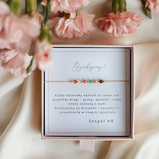 bransoletki na sznurku Bransoletka z kamieni naturalnych, prezent na zakończenie pracy