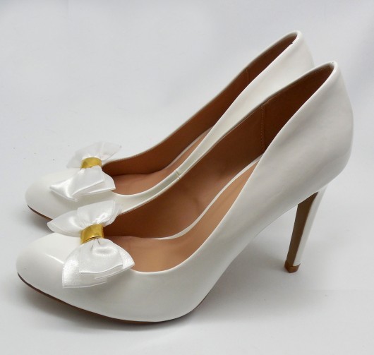 Bow&Gold/ White- klipsy do butów Coquet Coquet