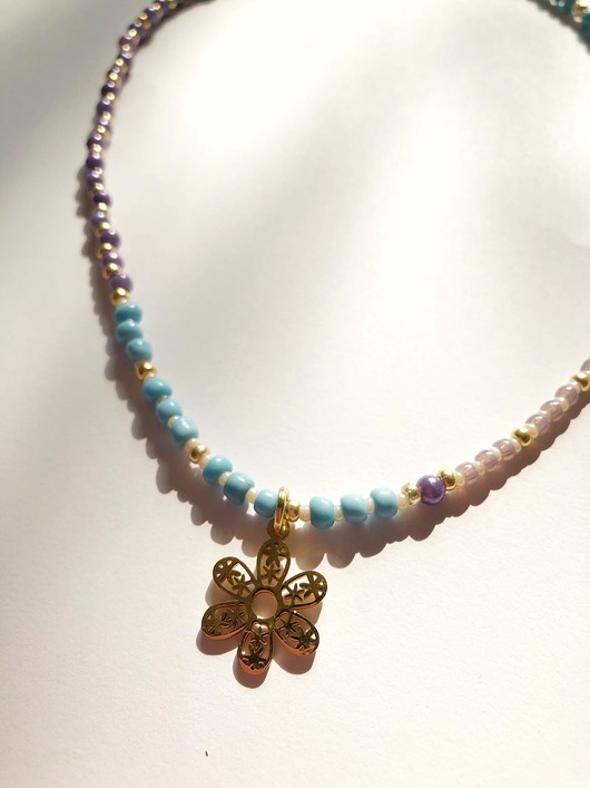 chokery Kolorowy choker z zawieszką