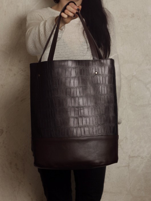Shopper bag xl brązowa hairoo