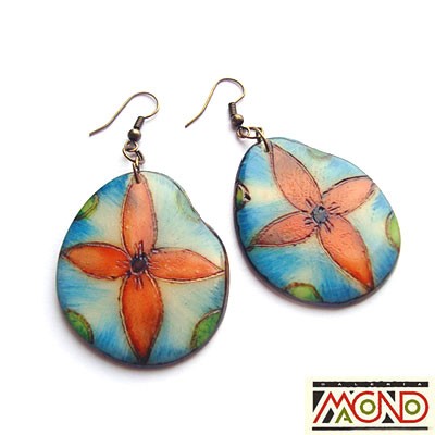 Kolczyki z kolumbijskiej palmy tagua (K34) Galeria Macondo