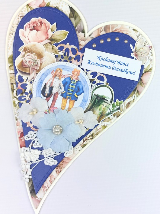 kartki scrapbooking Kartka na dzień Babci i Dziadka z postaciami