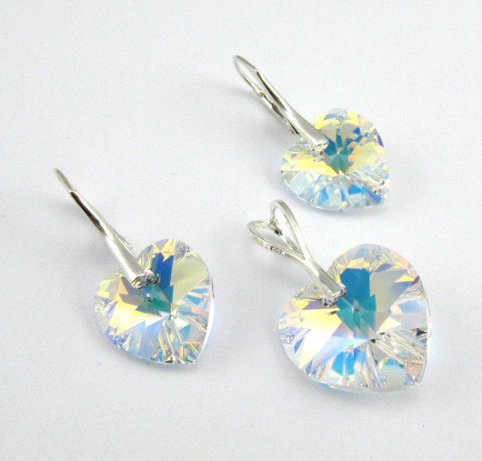 kryształ Swarovski Serce Crystal AB w srebrze PRYZMAT