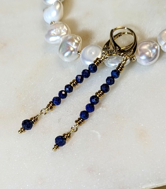 kolczyki pozłacane Kolczyki pozłacane Lapis lazuli delikatnie - długie
