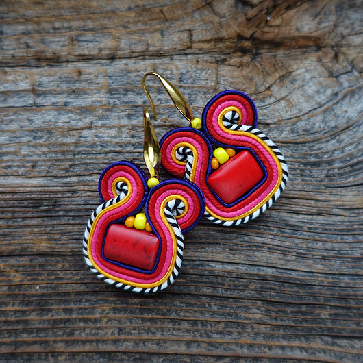 kolczyki soutache Nubi- Etniczne i kolorowe kolczyki soutache