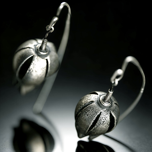 kolczyki srebrne Srebrne wiszące kolczyki tulipany XL size