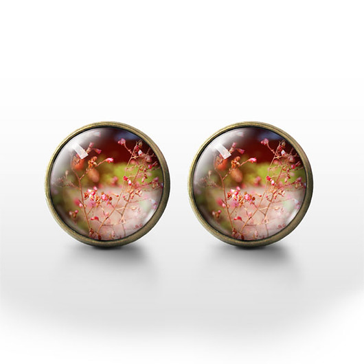 kolczyki szklane Kolczyki sztyfty - Lato - brąz