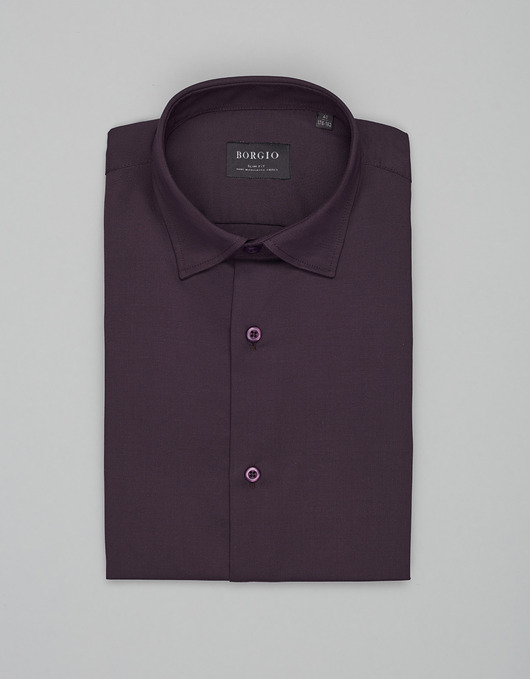 koszule męskie Koszula modigliana 00538 długi rękaw fiolet slim fit