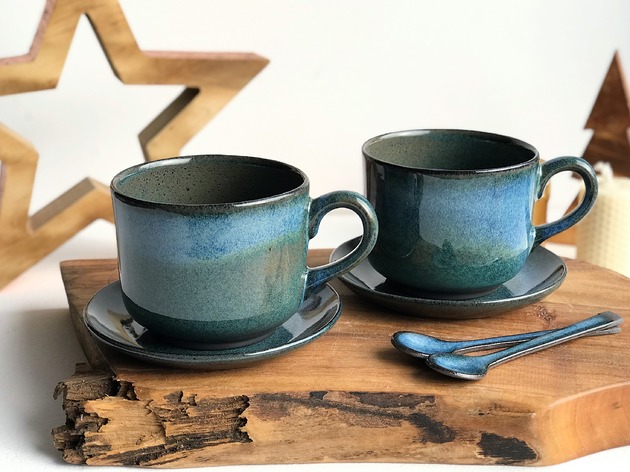 kubki Zestaw dla dwojga Kubek ceramiczny  Duża filiżanka