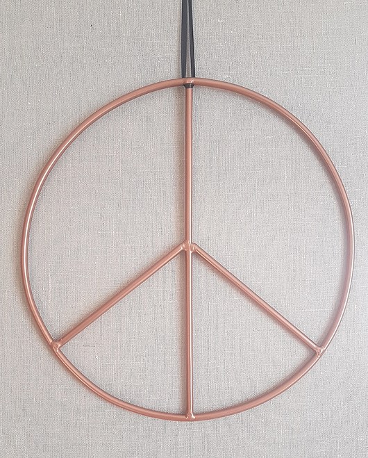 Pacyfa kolor miedzi 40cm, znak pokoju, metal Home Design
