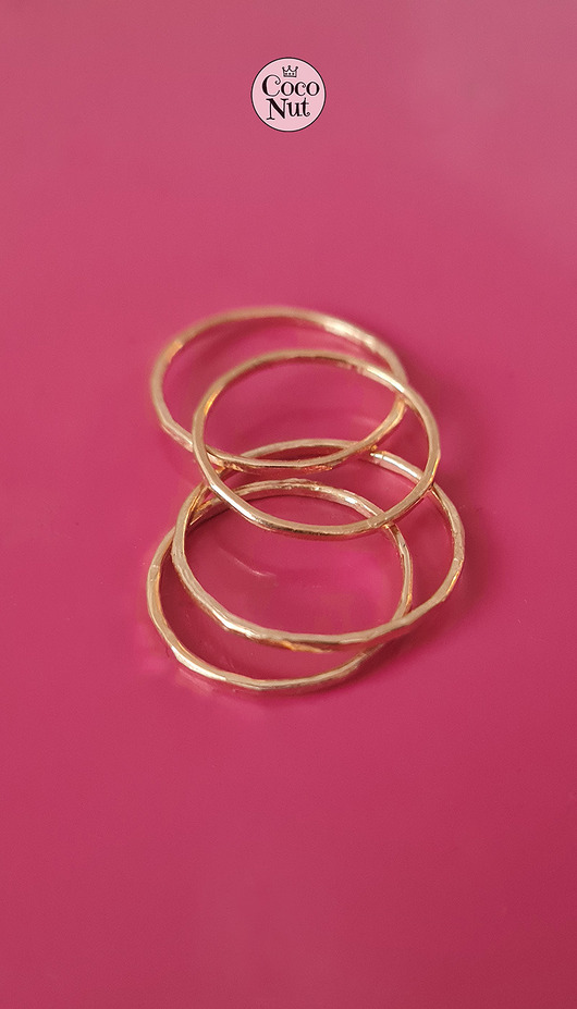 obrączki Zestaw 4 obrączek SLIM mosiądz