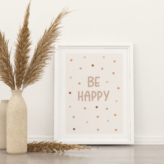 obrazy i plakaty do pokoju dziecięcego Plakat BE HAPPY P53