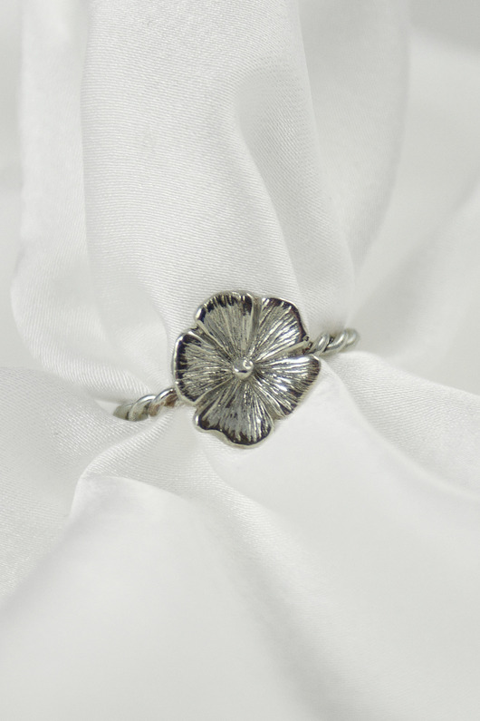 pierścionki srebrne Srebrny pierścionek Cosmos, z kwiatem,  polny kwiat, wiosenny, HerRing