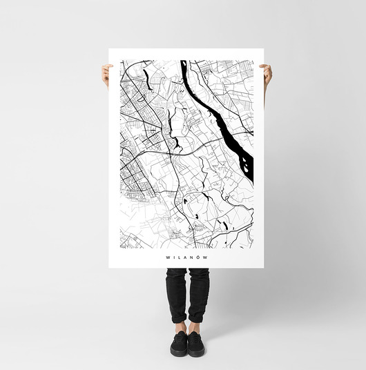 Wilanów - plakat z planem dzielnicy PLAKATY GEOMETRYCZNE